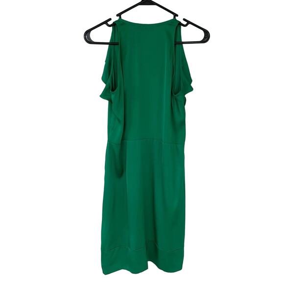 Diane Von Furstenberg Kelly Green Silk Ruffle Mini Dress dVf (Size 2) - Picture 6 of 9